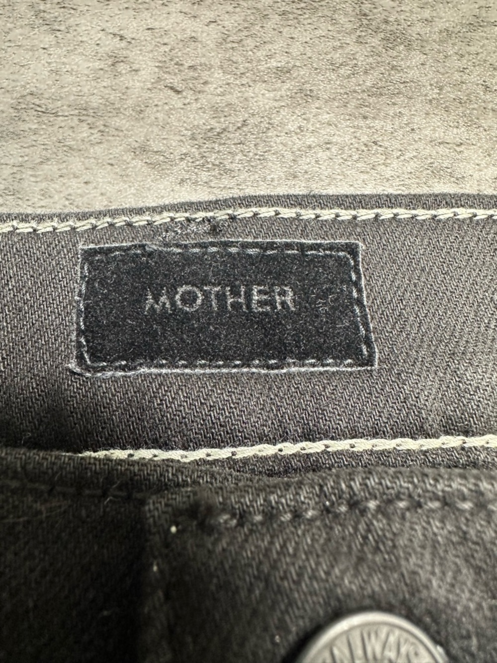 MOTHER Insider Crop Step Fray Jeans Black High Rise Raw Hem Ankle Flare Size 31 - Picture 5 of 10